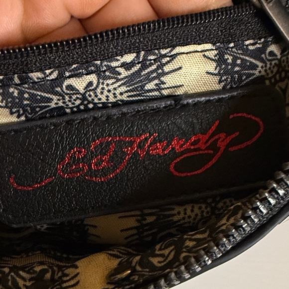 Ed Hardy Black Crossbody Bag with Pink and Red Accents - Picture 16 of 16